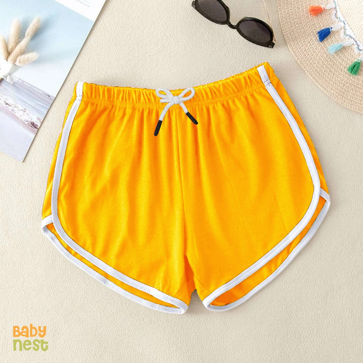 Dolphin shorts - Yellow- White Lines