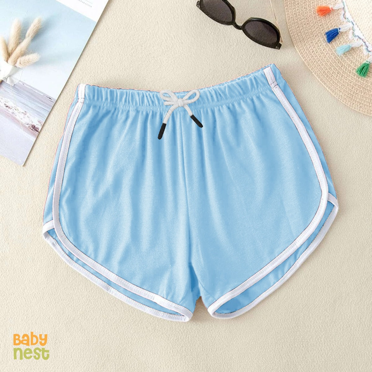 Dolphin shorts - Sky Blue- White Lines