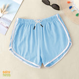 Dolphin shorts - Sky Blue- White Lines