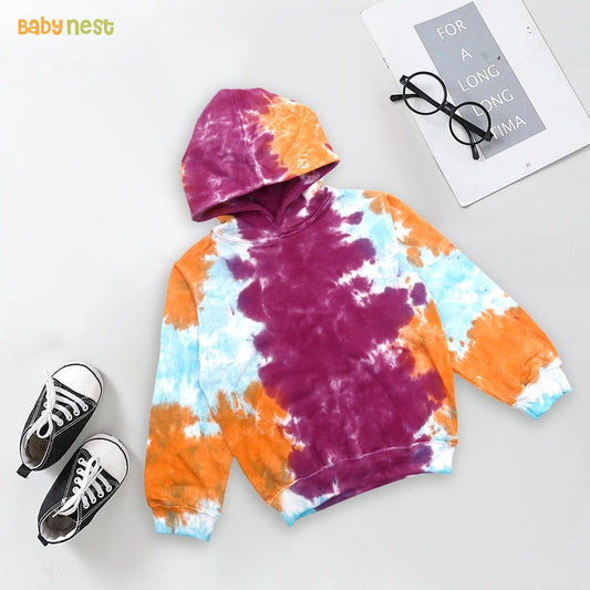 Tie-dye Hoodie  for kid -  Multi Purple