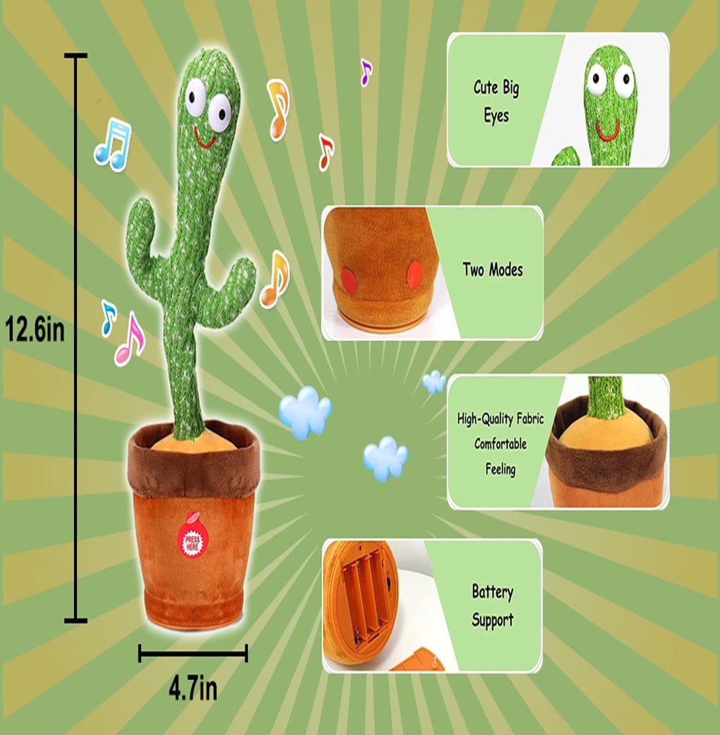 Cute Dancing Cactus Toy for Kids Talking Dancing Shaking & Talk Back