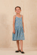 New Allover Floral Print Frock - Blue