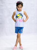 Duck Hang out Summer-Printed Sandos- Light Blue