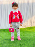 Cropped Sweatshirt with Collar for Kids - Pink