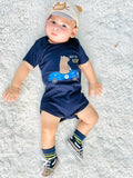 Gotta Scoot -(Blue) RBT 107 Romper For Kids