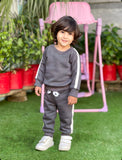 Fleece Sweatshirt with Sweatpants - Grey - Kids Wear 2 Pc Set