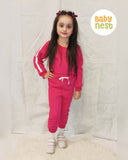 Fleece Sweatshirt with Sweatpants - Hot Pink - Kids Wear 2 Pc Set