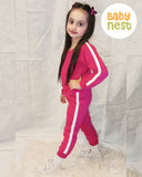 Fleece Sweatshirt with Sweatpants - Hot Pink - Kids Wear 2 Pc Set