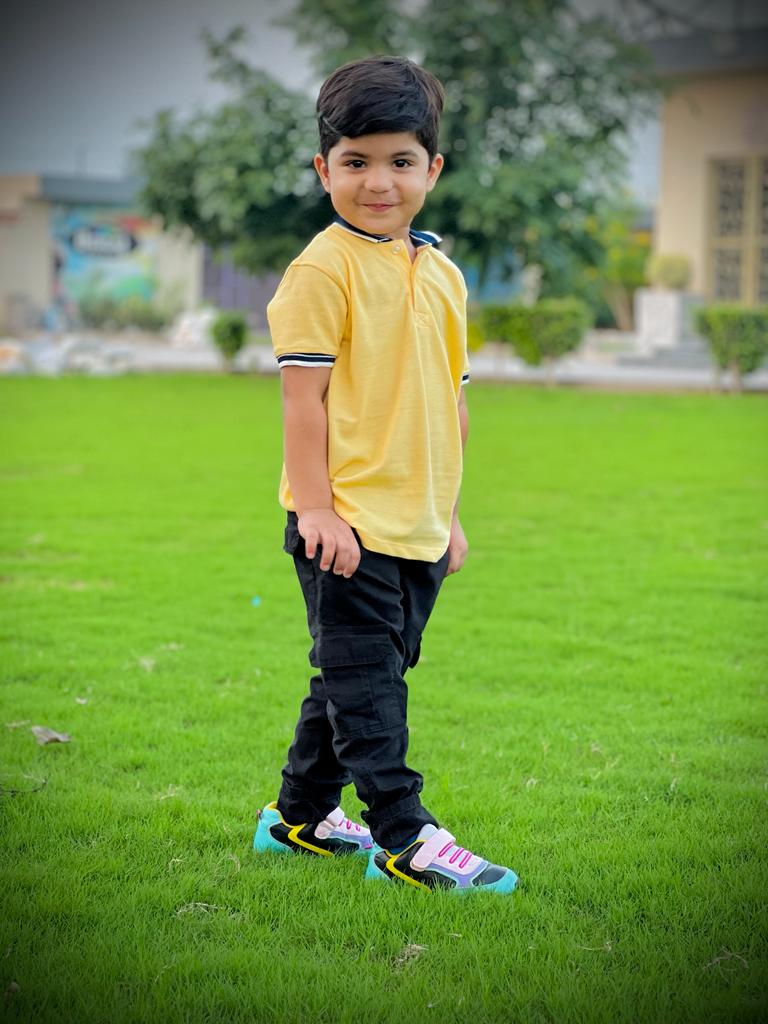 Pique Polo T-Shirt For Kids -Yellow SBT-373