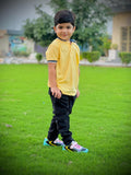 Pique Polo T-Shirt For Kids -Yellow SBT-373