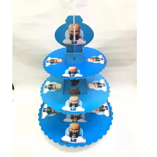 3 Tier Cup Cake Stand For Boys& Girls Party Decoration Supply Set