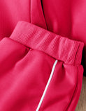 Vibrant Pink Cozy Explorer Fleece Tracksuit for Kids with Sling Bag