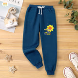 Fleece Jogger Pants for Kids - BNBJP-08-D 109 - Blue - Sun Flower
