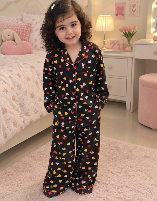 Rainbow Love - Premium Nightsuit For Girls