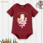 Lets Be Mermaid Print Half Romper For Kids - RBT-Maroon-D1