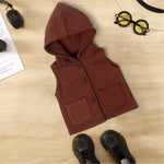 Fleece Hooded Vest - Khaki