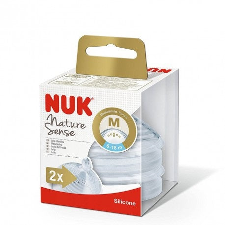 Nuk Nature Sense Silicone Medium Feed Hole Teats 2Pcs Pack (7100)