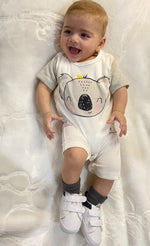 Baby Half Romper - White- Koala Bear