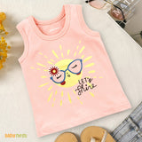 Lets Shine Summer-Printed Sandos for Girls - Pink