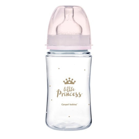Canpol Babies Anti-Colic Wide Neck Bottle 240Ml Pp Easy Start Royal Baby - 8.11 OZ.