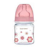 Canpol 120 Ml Wide Neck Anti-Colic Bottle Easystart - Newborn Baby Pink Flowers