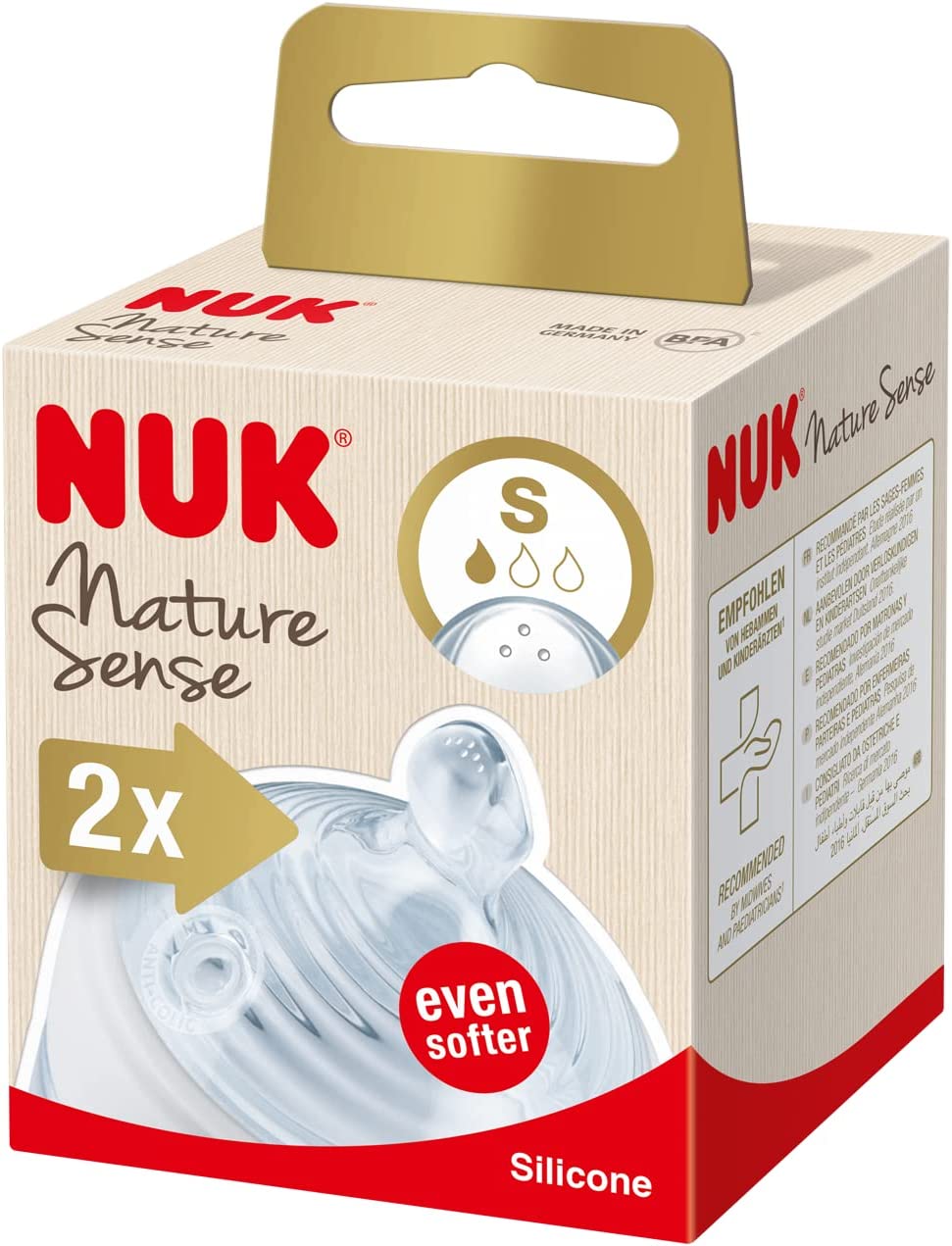 NUK Nature Sense Teat  Silicone  BPA-Free  Transparent Small 2 Pcs - 7340