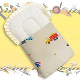 Babynest Boutique Cotton Carry Nest & Sleeping Bag Beige Construction Print
