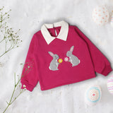 Cropped Sweatshirt with Collar for Kids - Pink