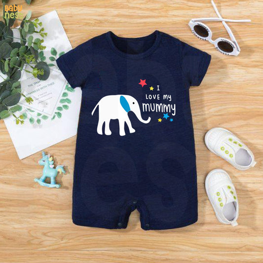 Baby Half Romper - I Love My Mummy - Blue