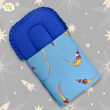 Babynest Boutique Cotton Carry Nest & Sleeping Bag Blue Rocket Print