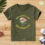 Okkay Dokkey Half Sleeves T-shirts For Kids Green - SBT-339