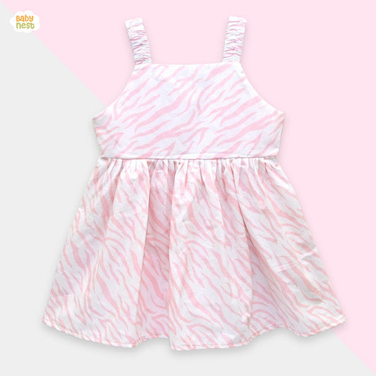 Baby Frock Pink & White - BNBSF-423