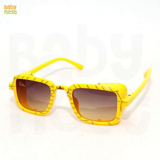 Kids Aviator Sunglasses - Square Line design - Yellow