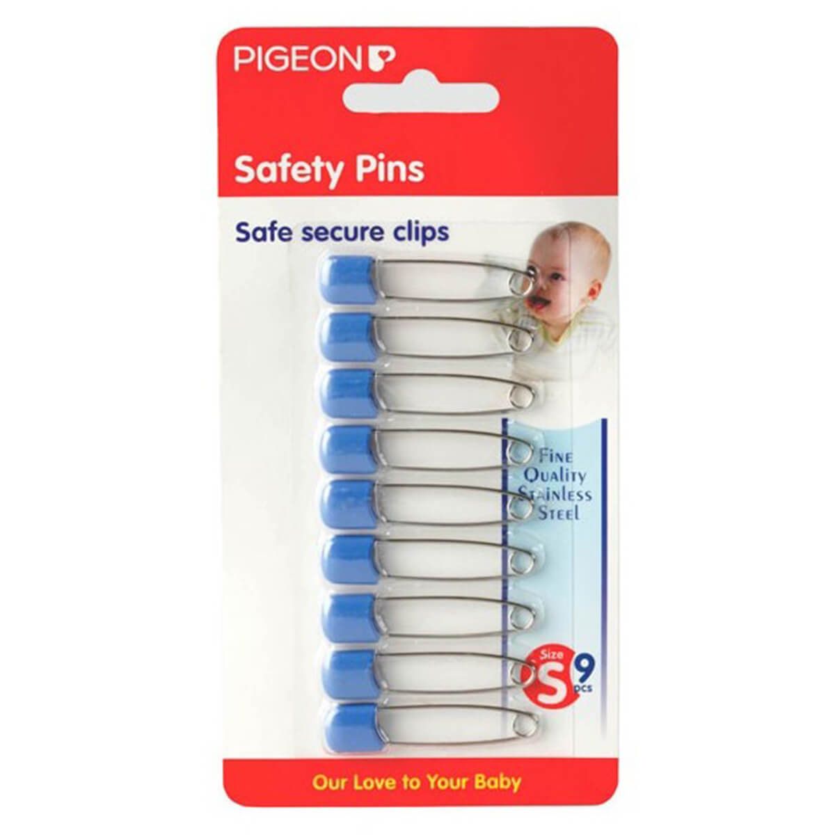 Pigeon Safety Pin 9Pcs/Card (K882)