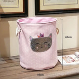 Hello Kitty Design Storage Laundry Basket Bin With Handles - Pink
