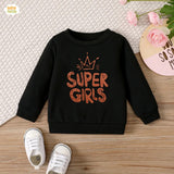Super Girl's Sweatshirt For Kids Black