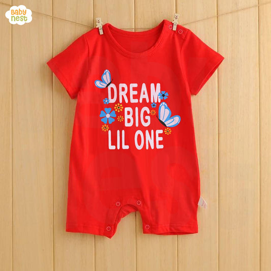 Baby Half Romper - Dream Big Lil One - Red