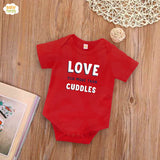 Love you more than Cuddles - (Red) RBT 117 Romper For Kids