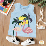 Duck Hang out Summer-Printed Sandos- Light Blue