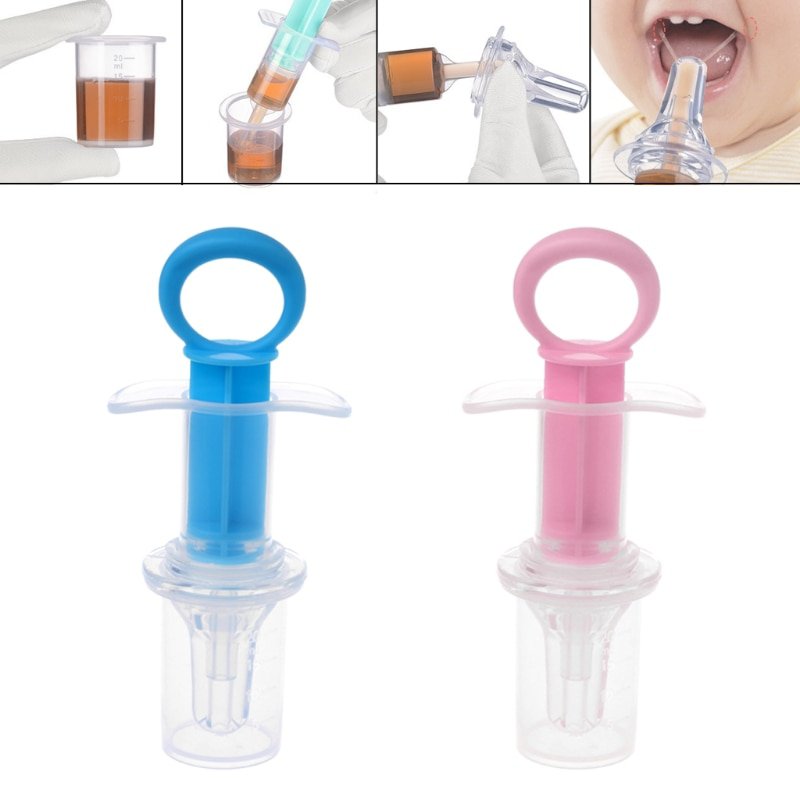 Infant Nipple Syringe Transparent Baby Squeeze Dropper (Blue)
