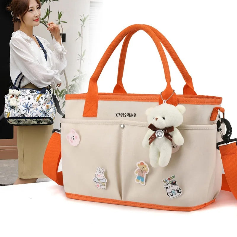 Diaper Bag with teddy (tags included in package) - Premium quality - Beige