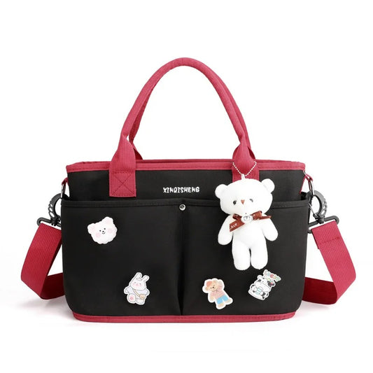 Diaper Bag with teddy (tags included in package) - Premium quality - Black