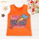 Enjoy a Funday with Friends & Surf Printed Sandos for Boys - Orange