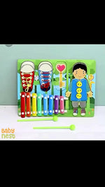 3In1 Wooden Threading Board - Xylophone & Thread Game For Kids