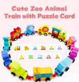 Wooden Zoo Animal Train Set 11 PCS