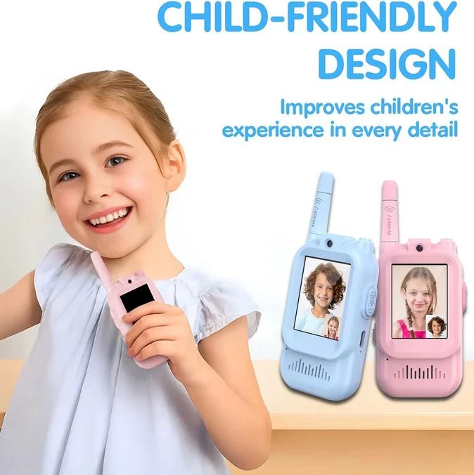 2Pcs Rechargeable Kids Video Walkie Talkie Set