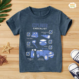 Explorer Checklist Half Sleeves T-shirt For Kids - Blue - SBT-320