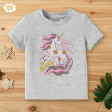 Unicorn The Future Half Sleeves T-shirt For Kids - Grey - SBT-342