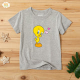 Tweety Half Sleeves T-shirts For Kids Grey - SBT-354-D3