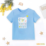 Paint Brush Half Sleeves T-shirts For Kids blue- SBT-343-D4